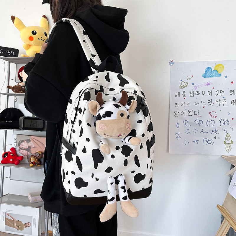 Cartoon Cow Doll Girl's Schoolbag Personalized Backpack