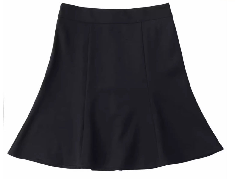 Gonna lunga da donna Valstrend, a vita alta, in tinta unita, stile swing e versatile per diversi outfit, colore solido.