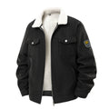 Cappotto da uomo Valstrend in lana con fodera felpata spessa, stile elegante con revers e tasche, ideale per lavoro e tempo libero.