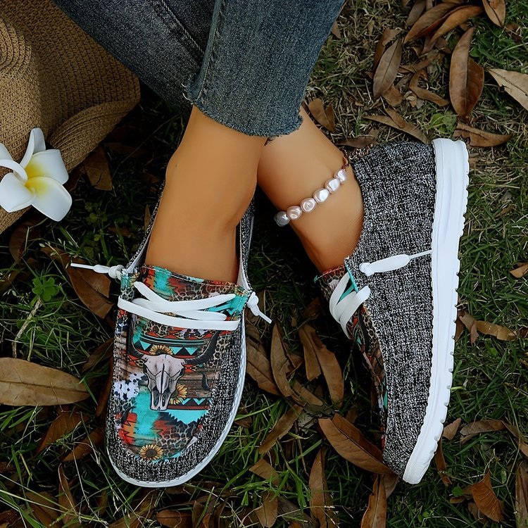 Scarpe da donna Valstrend Shop, sneakers casual in tela bassa con lacci, stile comodo e versatile per ogni occasione