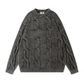 Washed And Worn  Men's Autumn And Winter Loose Casual Long Sleeves Twisted Twist Round Neck Sweater Idle Style