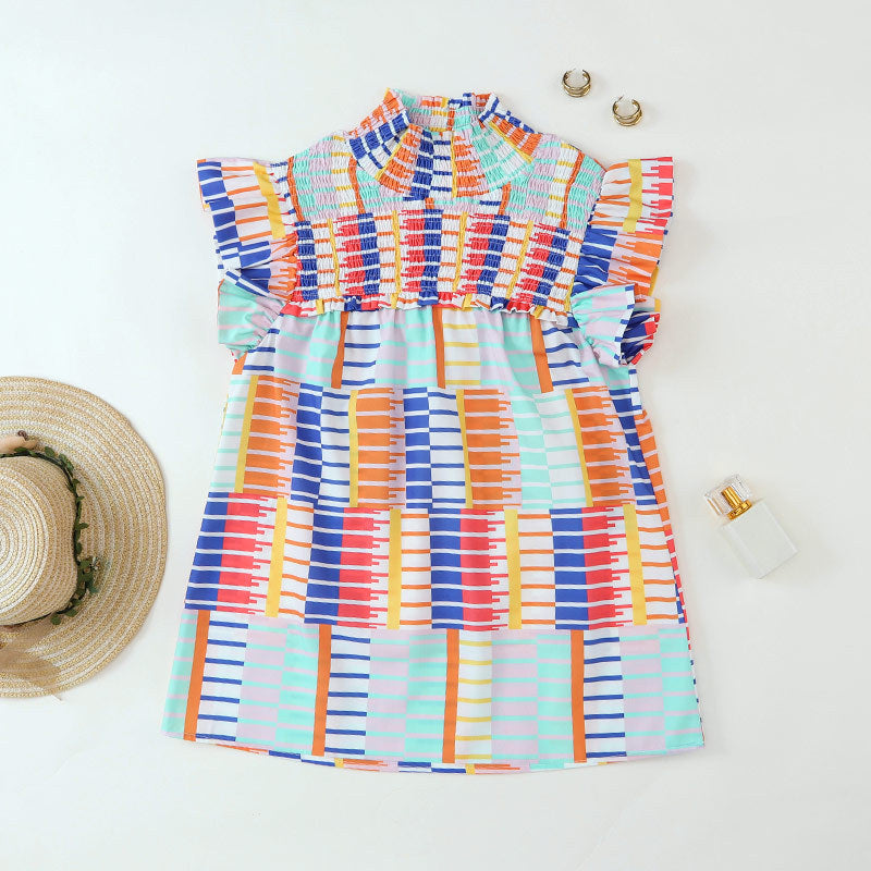 Camicia donna Valstrend in chiffon colorato con righe e stampa, maniche lunghe e stile elegante e casual.