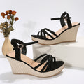 Sandali con zeppa Valstrend per donna, stile fashion personality, con cinturino e suola in sughero.