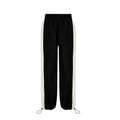Pantaloni casual americani Valstrend con coulisse, vita regolabile, tessuto leggero, colore contrasto, modello loose, alla caviglia.