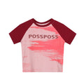 Maglietta a maniche corte raglan con collo rotondo in colori contrastanti, marca Valstrend Shop, vista frontale.