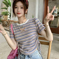 Niche Striped Drawstring Waist-tight French Sweet And Spicy