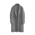 Cappotto reversibile in lana autunno e inverno da donna Valstrend, mostra il lato esterno in tessuto caldo e alla moda