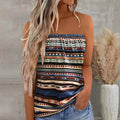 European And American Printed Vest Wrapped Chest Short Sleeve