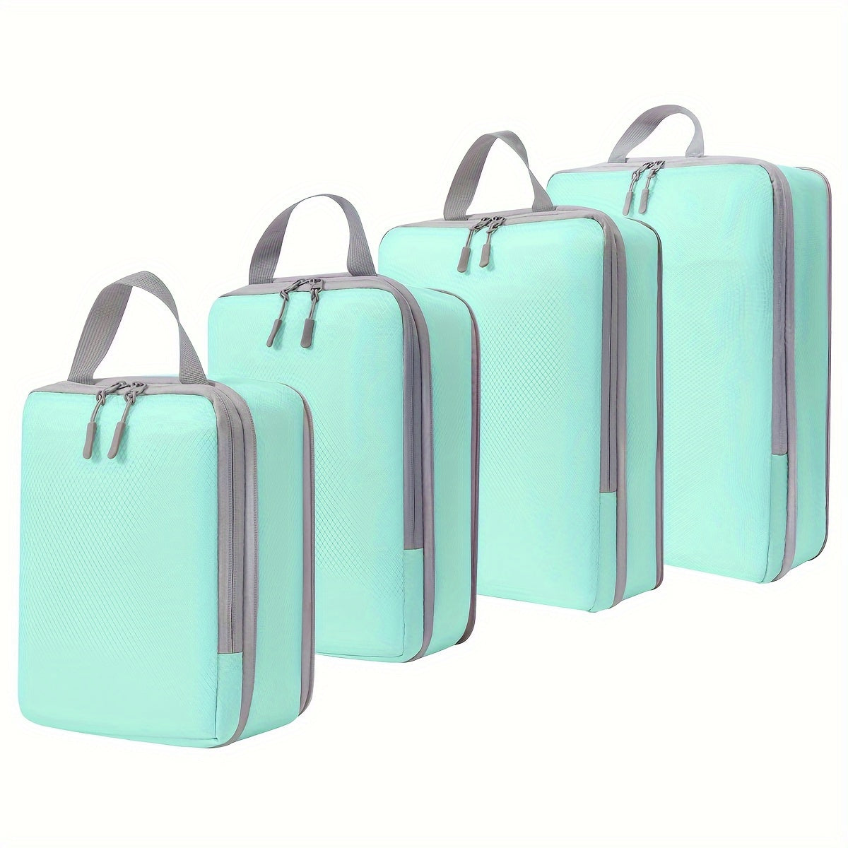 4pcs Compression Luggage Packing Organizer Set, Lightweight Handheld Packing Cubes, Clothing Underwear Shoes Storage Bags For Travel Use