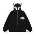 Cartoon Bear Ear Hooded Masked Sweater Coat