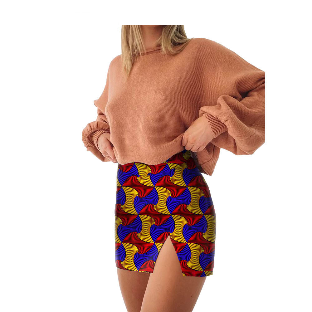 Women's African Printed Cotton Skirt