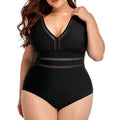 Costume da bagno bikini femminile taglia forte in tessuto a rete con stampa siamese, marca Valstrend, dettagli di cucitura e design estivo