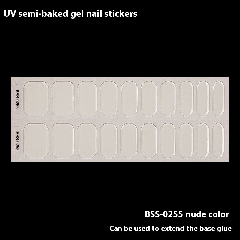 Pure Color Gel Nail Sticker Uv Phototherapy Semi-curing Nail Art Sticker