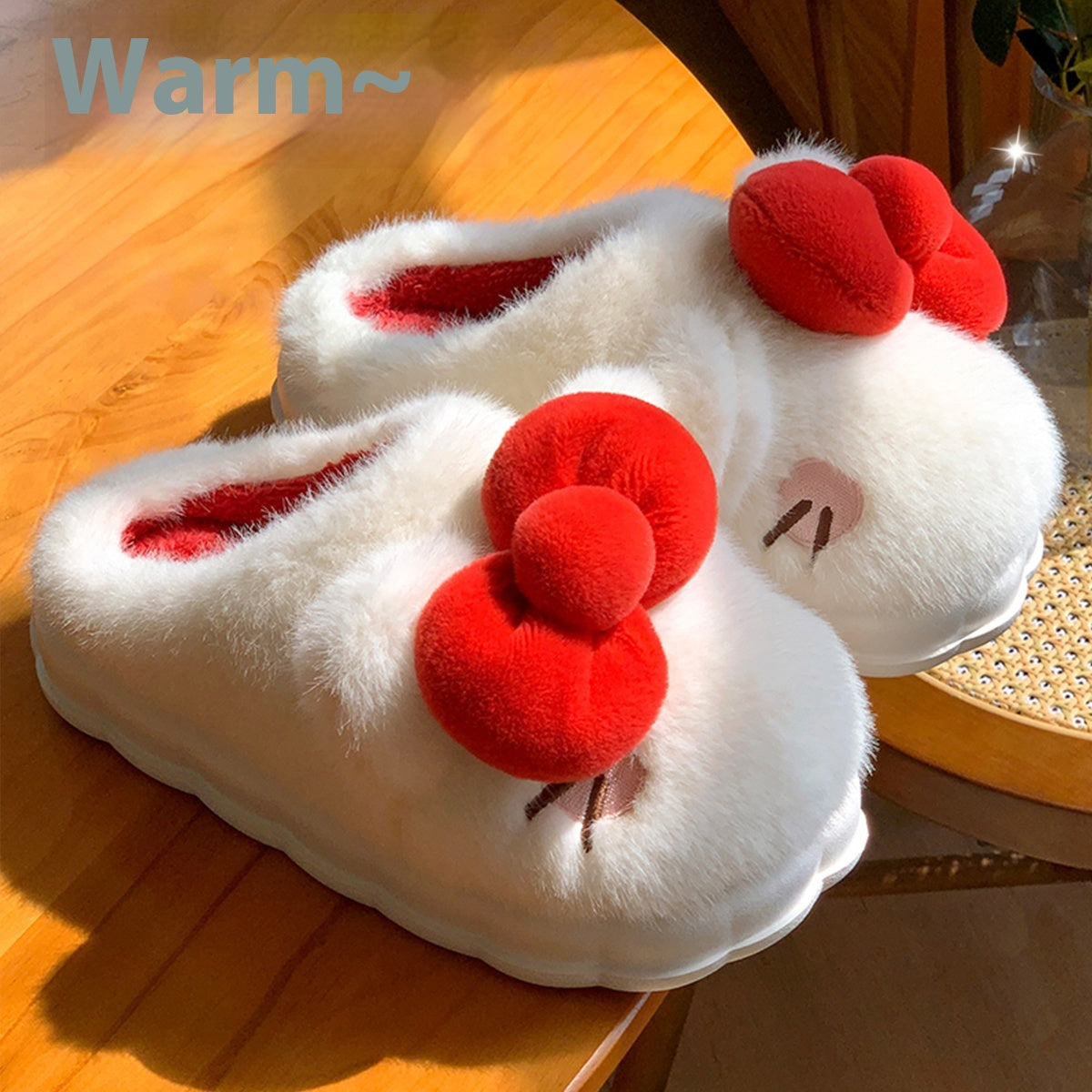 Ciabatte in peluche calde per donna Valstrend, ideali per uso interno e esterno in autunno e inverno, morbide e confortevoli
