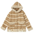 Yarn-dyed Stripes Hooded Cotton Coat Jacket Thickened