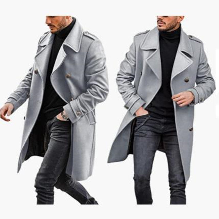 Giacca invernale imbottita in lana da uomo Valstrend, caldo cappotto autunno e inverno, stile elegante e confortevole