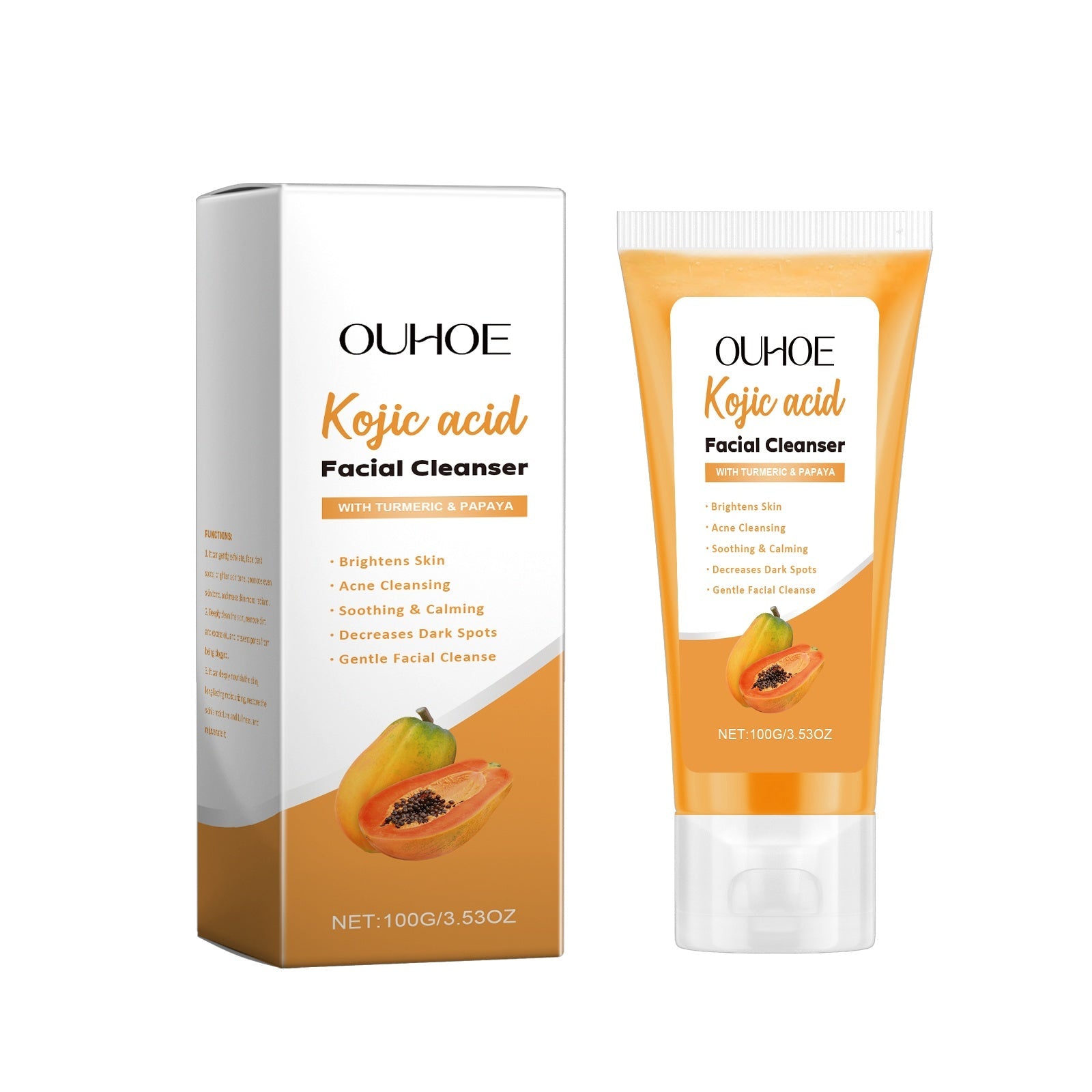 Detergente viso con acido kojico Valstrend per pelle luminosa, senza confezione, visibile in questa immagine.