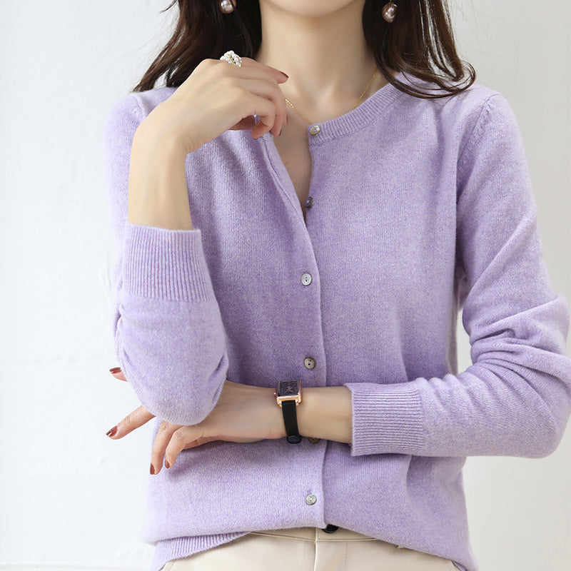 Cardigan donna Valstrend, cappotto maglia corta in maglia, stile casual, con maniche lunghe e collo a V.