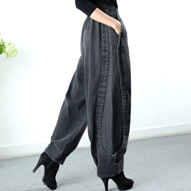 Jeans da donna Valstrend shop a vita alta, elasticizzati e casual, con vestibilità morbida e comoda, in denim blu.