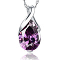 Collana per donna Valstrend con cristalli viola a forma di lacrime di angelo, elegante e raffinata.