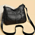 Elegant Multi-Pocket Crossbody Bag for Women - Soft Faux Leather, Large Capacity Shoulder Purse with Zip Closure - Available in Light Brown, Gray, Red, Blue, Black