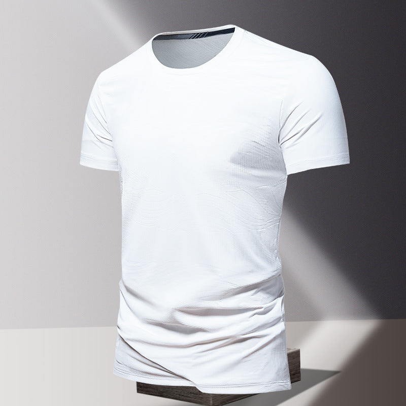 Maglietta da uomo Valstrend Summer Running Collection in seta gelida leggera con maniche corte per corsa estiva.