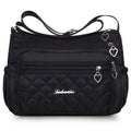 Chic Black Nylon Crossbody Bag for Women - Waterproof, Spacious & Versatile with Adjustable Strap and Tassel Accent, for Autumn, Spring