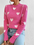 Pullover morbido a collo rotondo e forma a cuore con motivo a pattern, realizzato da Valstrend Shop, tessuto a maglia.