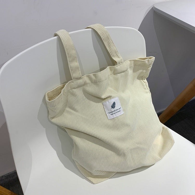 Leisure Shopping Corduroy One-shoulder Baita Student Handbag
