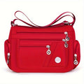Marsupio casual in nylon Valstrend con dettagli a nappe, tracolla regolabile, tasche multiple e chiusura a zip, interno in poliestere.