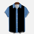 Camicia da uomo Valstrend in lino estivo, maniche corte, stampa etnica indiana, stile tradizionale e fresco.