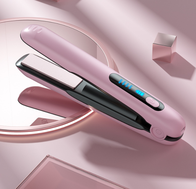 Piastra per capelli wireless Valstrend, piastra e arricciacapelli mini 2 in 1, cordless, USB, uso secco e umido, 4 livelli di calore