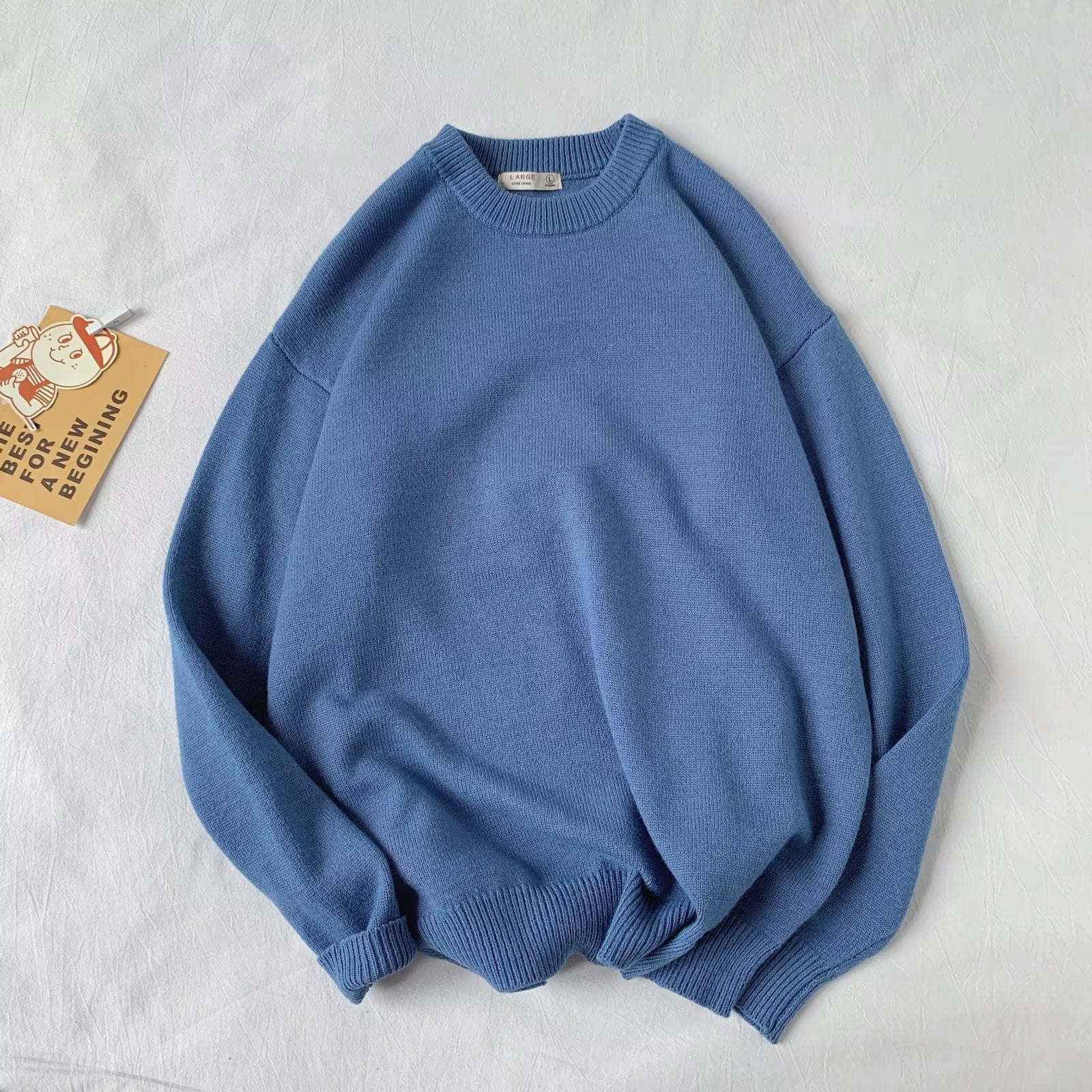 Maglione casual oversize da uomo con scollo rotondo, morbido e versatile, di marca Valstrend, ideale per look casual e comodi