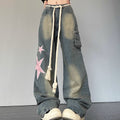Jeans donna Valstrend retro dritti e larghi, pantaloni casual slim fit, tessuto morbido e comodo, stile vintage.