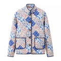Vintage Stand Collar Printing Quilting Cotton Women's Clothes