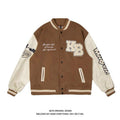 Giacca da baseball da uomo Valstrend con ricamo hip hop, stile casual e dettaglio ricamato sul petto e maniche.