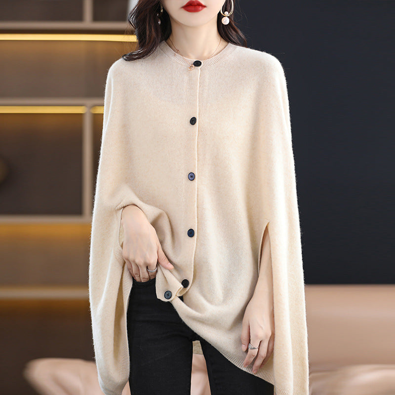 Sciarpa senza maniche in lana lavorata a maglia Valstrend, stile wild, con dettagli eleganti e tessuto caldo e morbido.