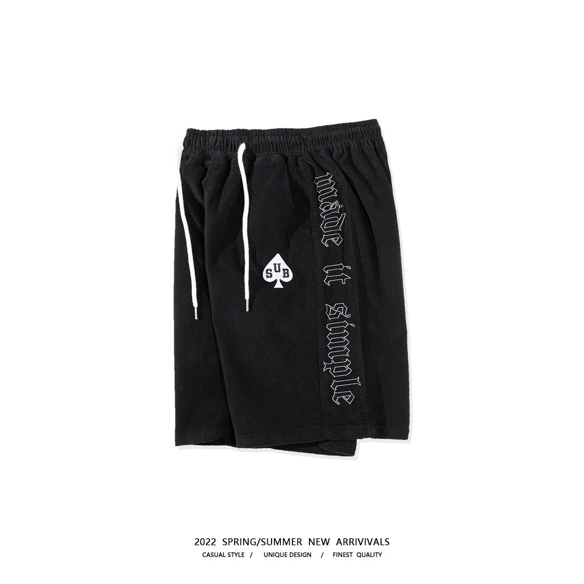 Pantaloncini sportivi da uomo Valstrend con cuciture street hip-hop, stile casual e comodo, adatti per attività sportive e tempo libero