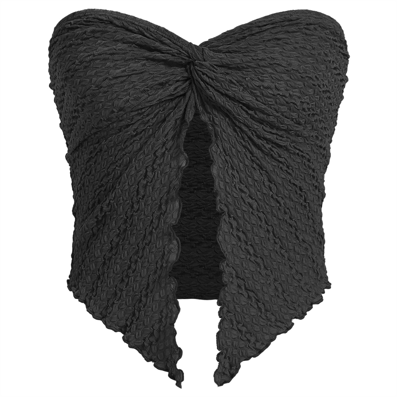 Top tubo plissettato sexy senza schiena di moda europea e americana, marca Valstrend, abbigliamento femminile elegante e alla moda