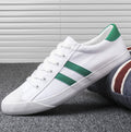 Scarpe da uomo canvas traspiranti Valstrend, modello da ginnastica con suola bianca e design casual, viste di lato.