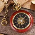 Orologio da tasca meccanico in rame rosso con numeri romani, stile retrò e design vintage, marchio Valstrend Shop