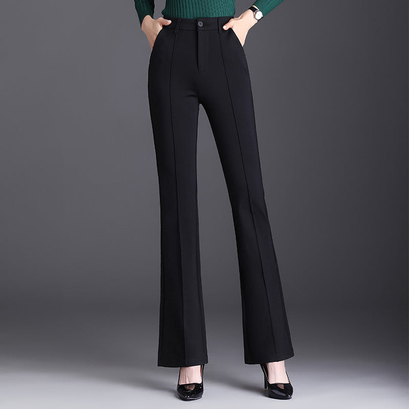 Pantaloni donna a vita alta slim fit Valstrend, con linea aderente e tessuto elasticizzato, adatti a look casual e stilosi.