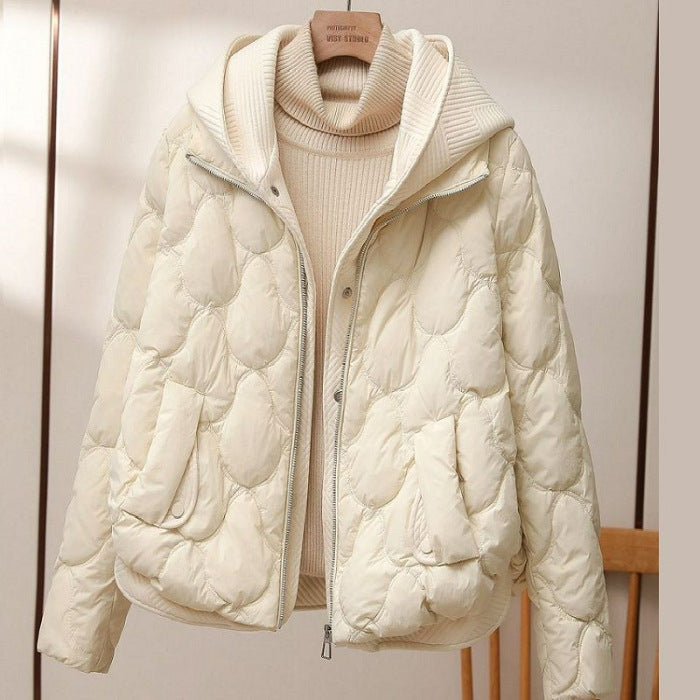 Giacca donna in cotone imbottito con cappuccio e stile due pezzi, casual e leggero, marca Valstrend.