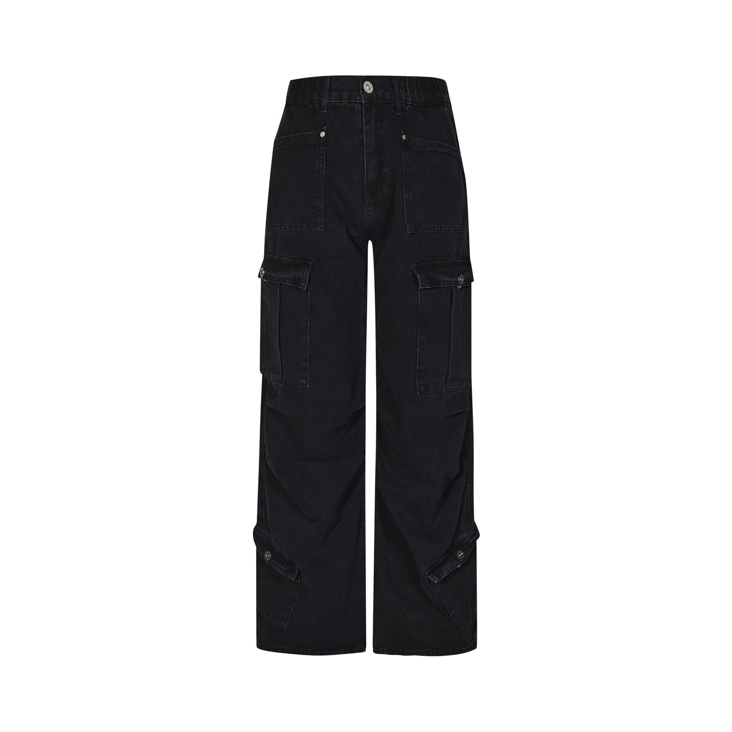 Jeans dritti da uomo Valstrend con pieghe, lavati e in stile distressed, con tasche laterali e finitura casual.