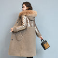 Cappotto in ciniglia Fashion Particles per donna, in tessuto morbido e caldo, con dettagli eleganti, marca Valstrend shop.