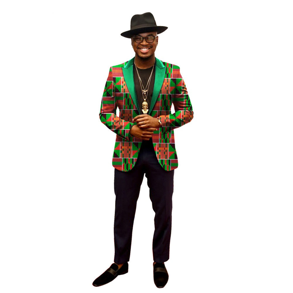 Giacca da uomo Valstrend in stampa autunno-inverno senza spacco, elegante e adatta alle stagioni fredde.