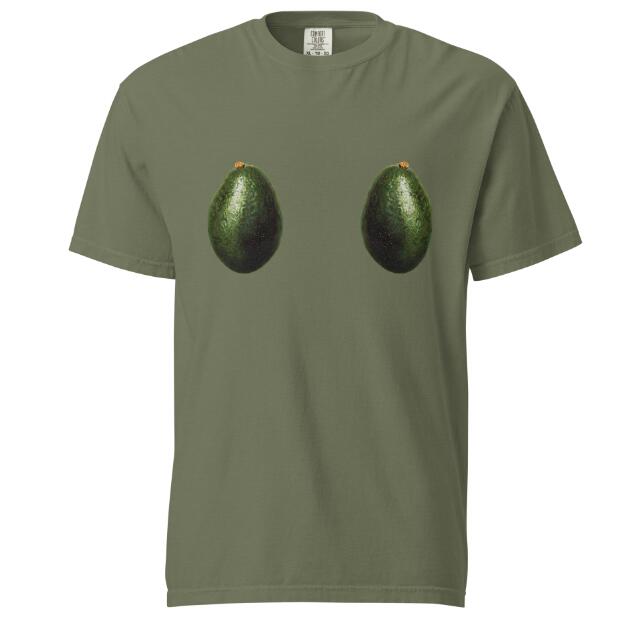 T-shirt casual con stampa digitale di avocado europeo e americano, a girocollo, marchio Valstrend Shop.