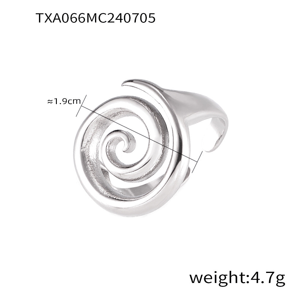 Collana spiralata in acciaio titanio Valstrend con design Twist, gioiello di modellazione elegante e resistente.
