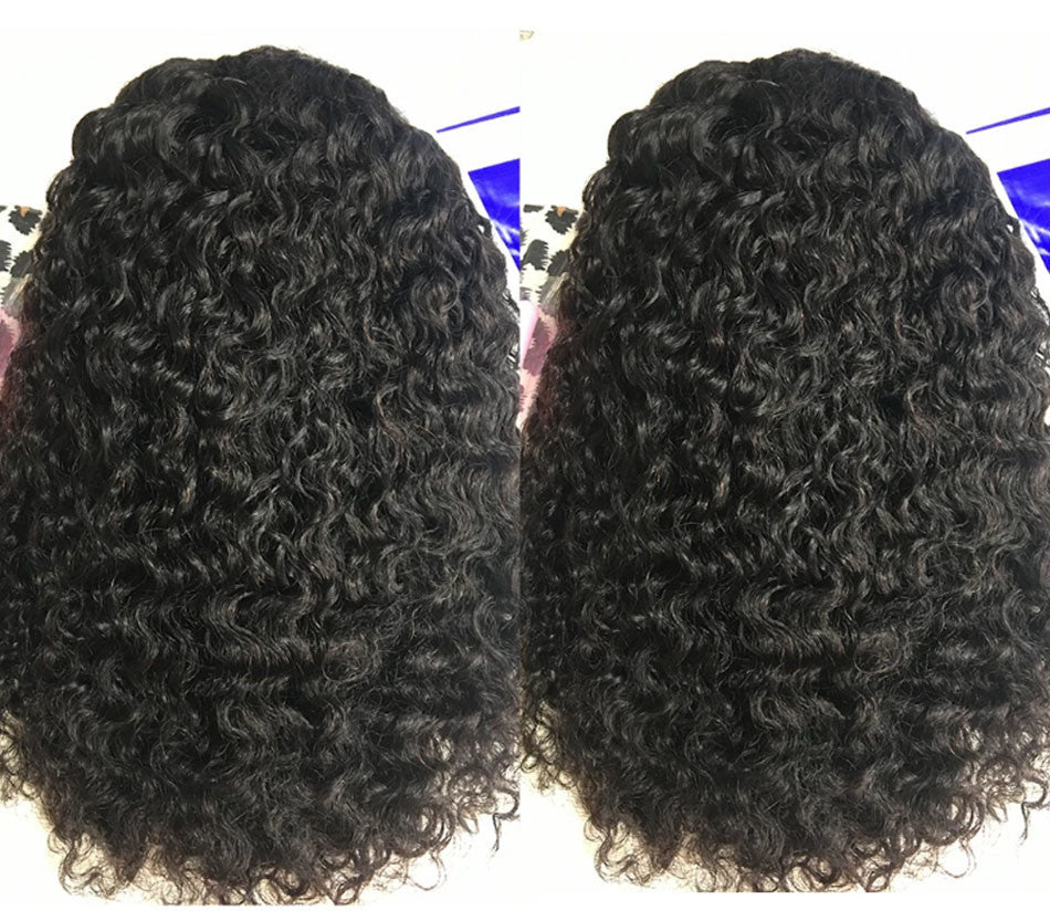 Perdita di capelli naturale con parrucca corta bob in pizzo frontale in capelli umani Kinky Curly di Valstrend Shop