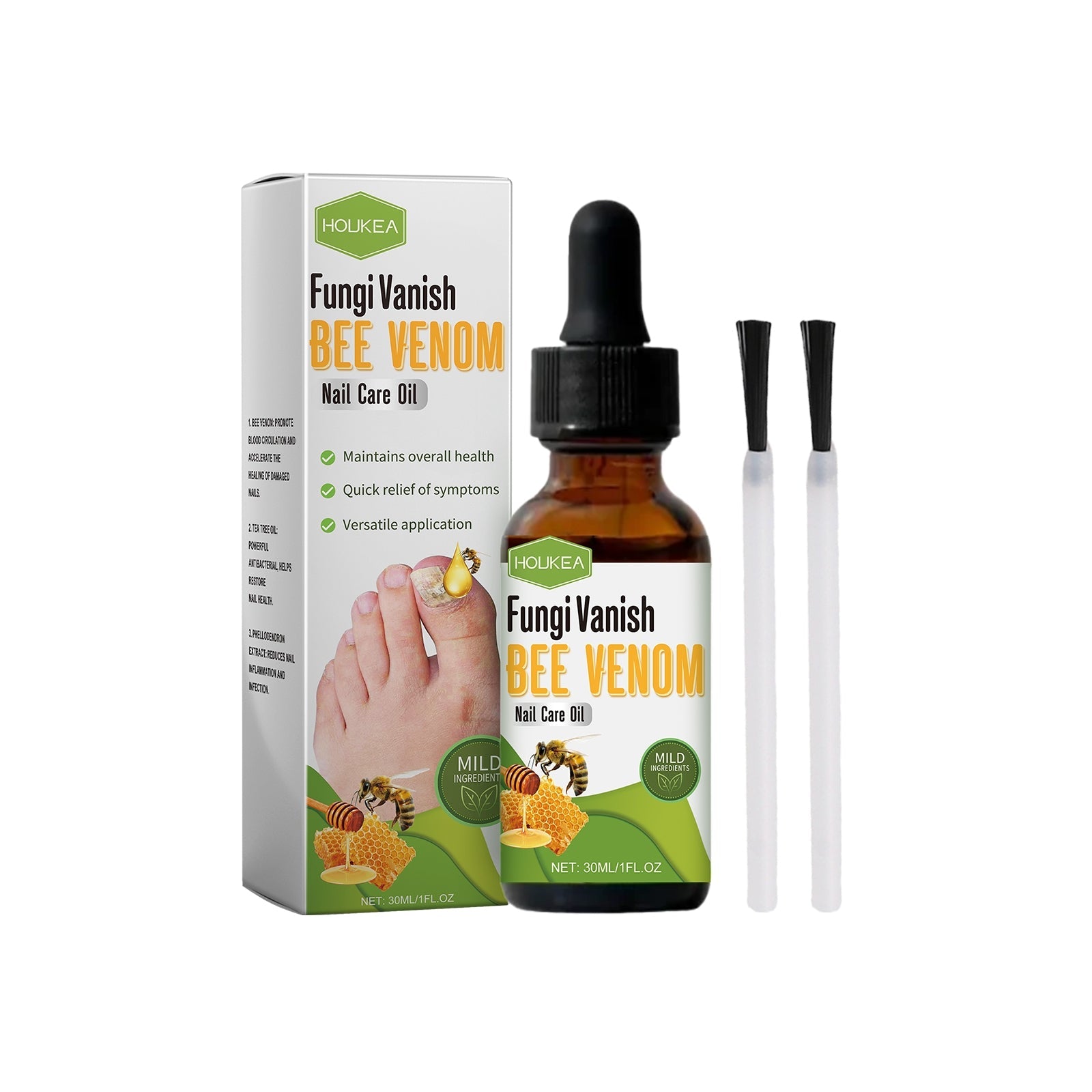 Olio naturale Valstrend per cura delle unghie con funghi, flacone con contagocce visibile, ideale per trattamenti antifungini delle unghie.